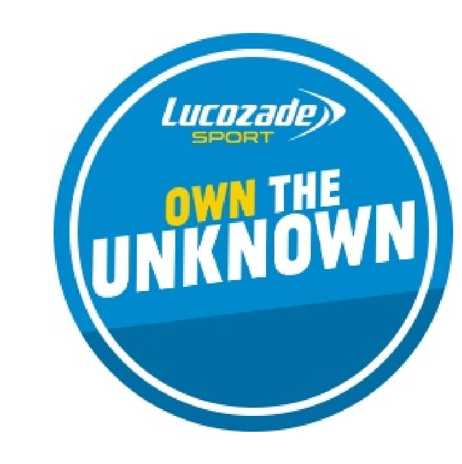 Own the unknown badge Lucozade