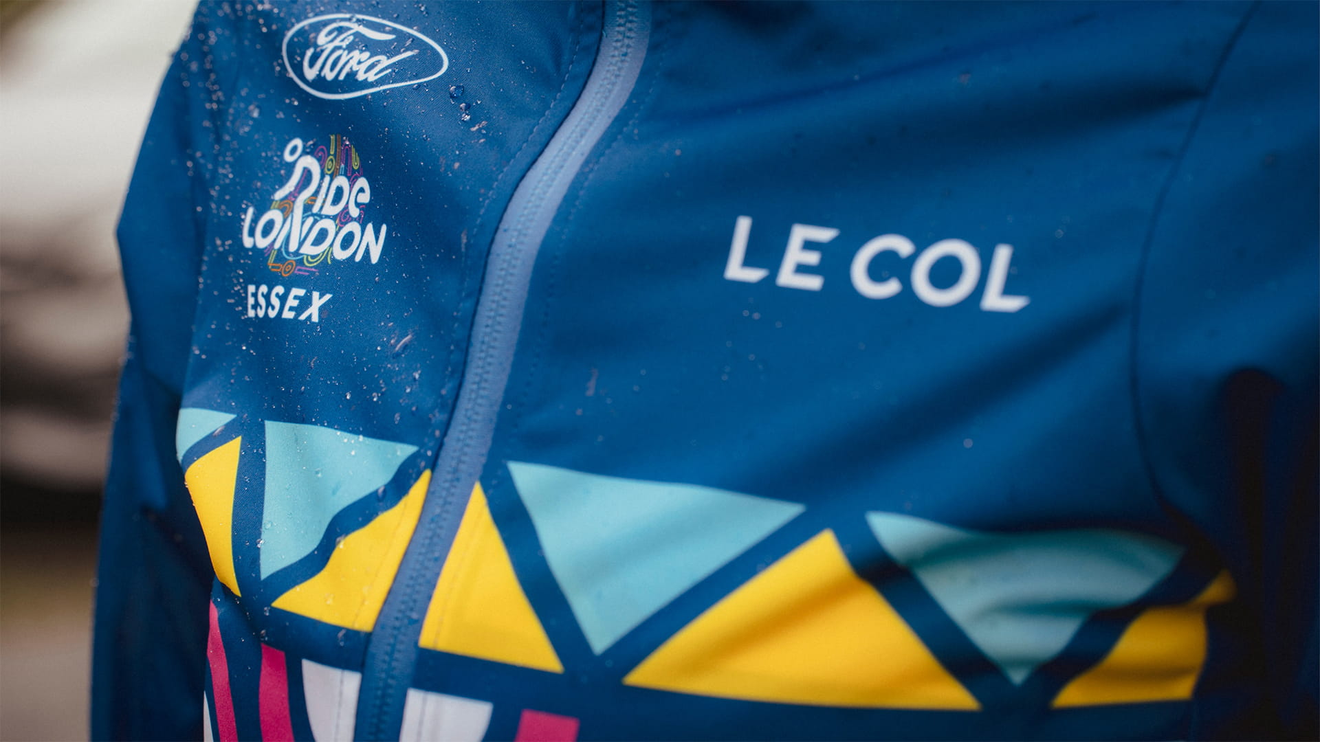 Close up of a Le Col Ford RideLondon jacket