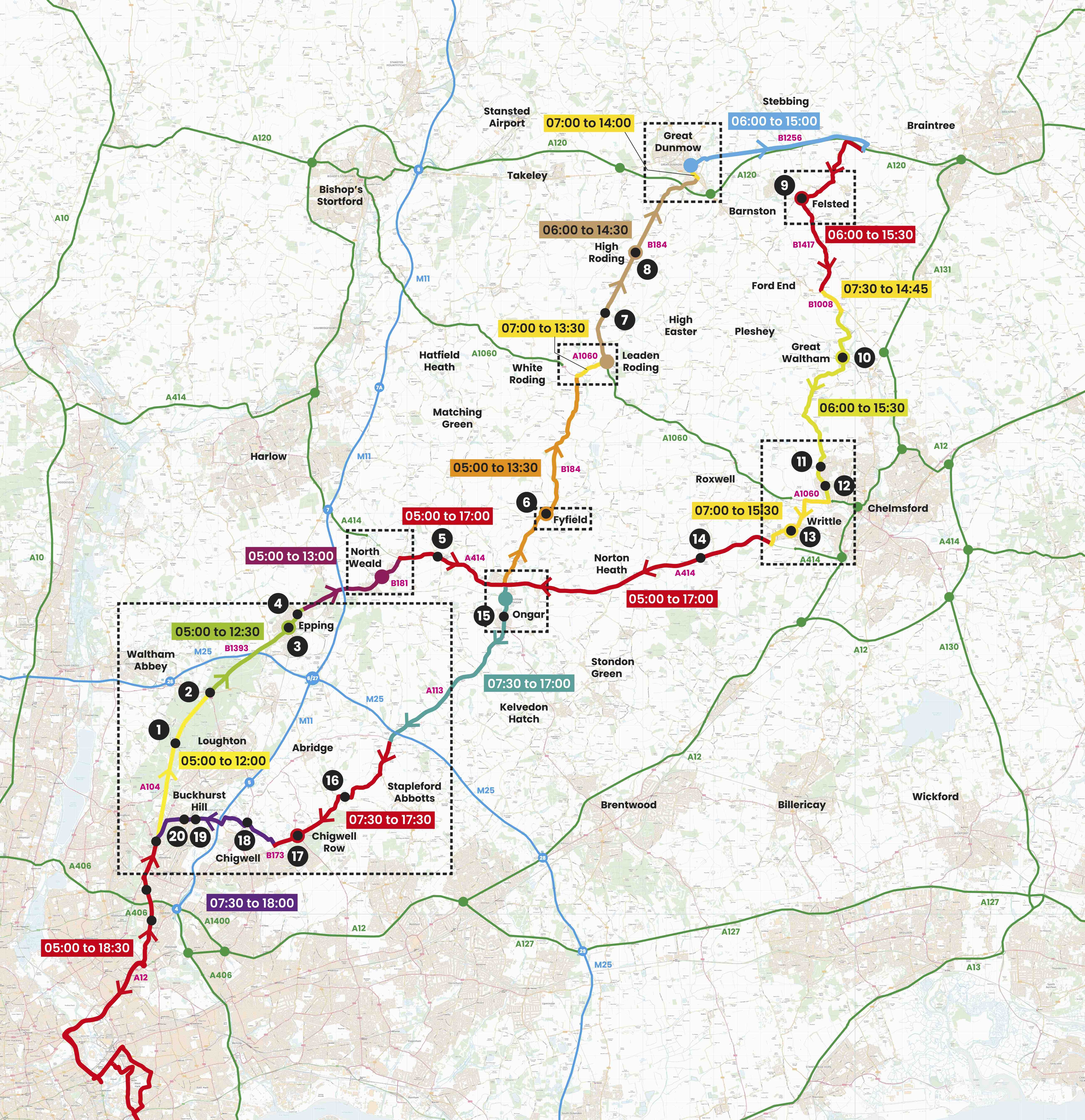Ford RideLondon 100 mile route