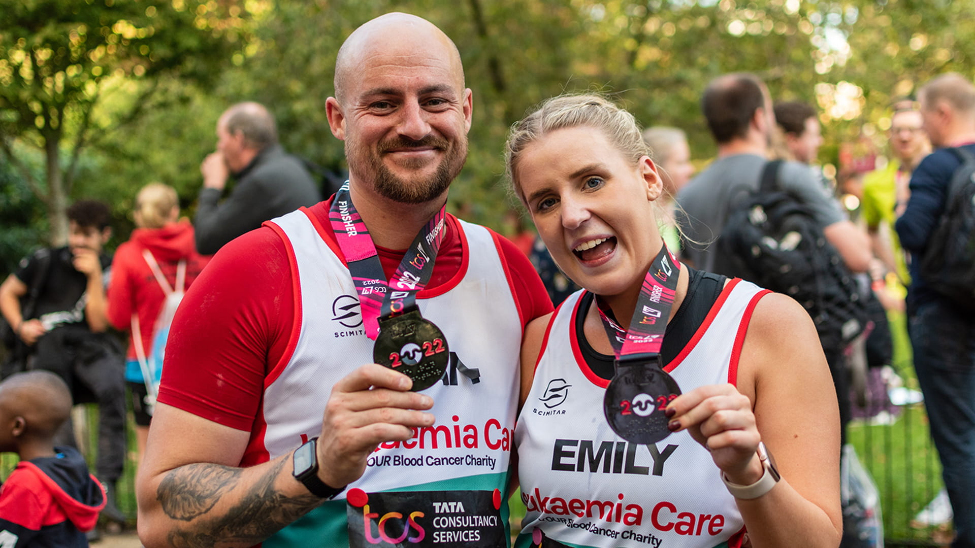 Dan and Emily after the TCS London Marathon