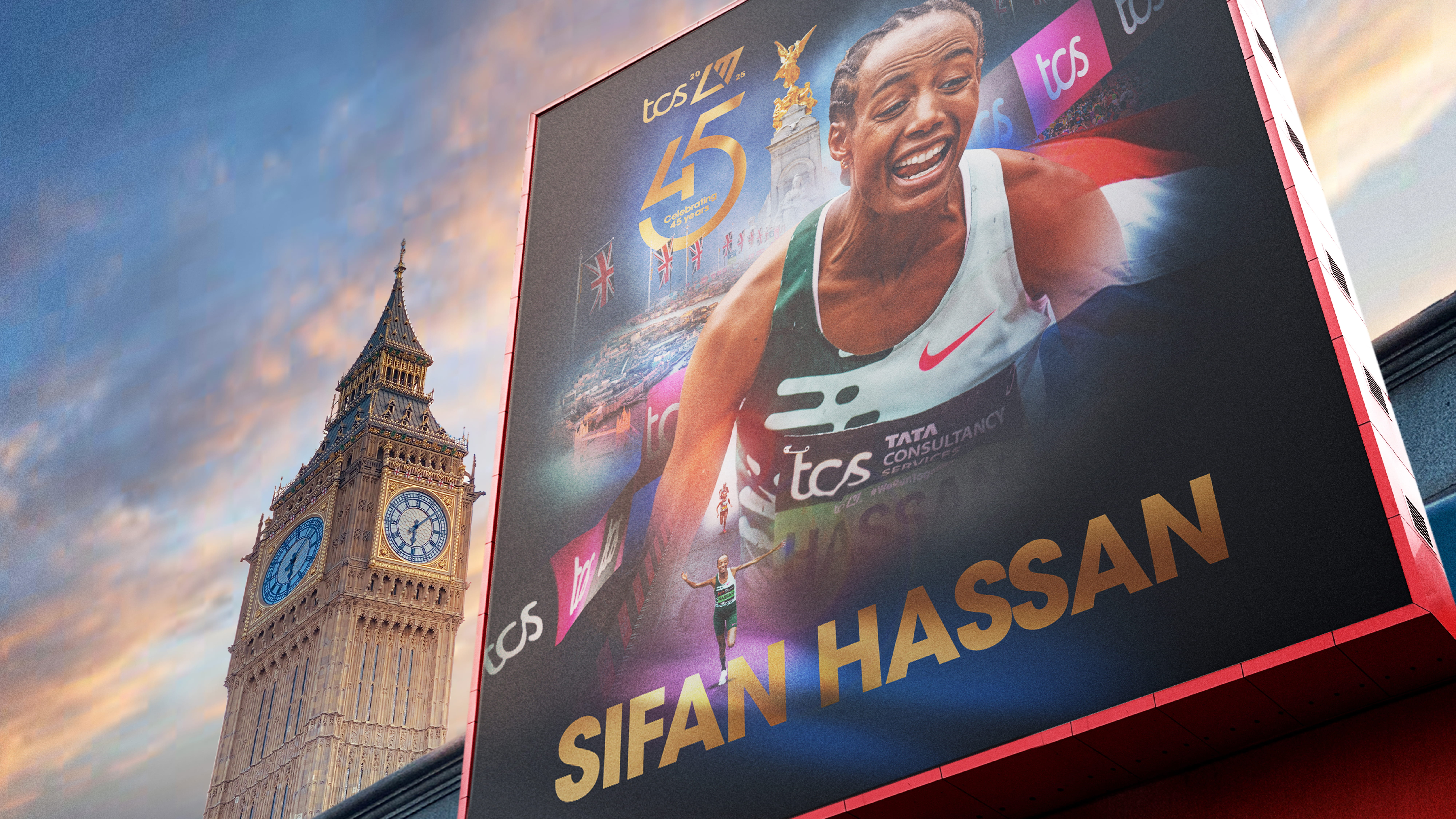 Sifan Hassan billboard graphic by Big Ben