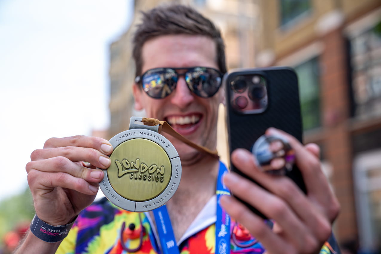 Finisher receives their London Classics medal