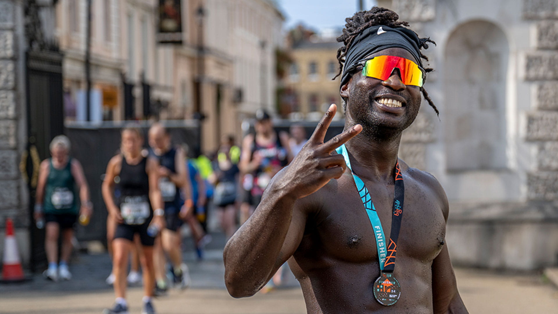 Finisher with medal