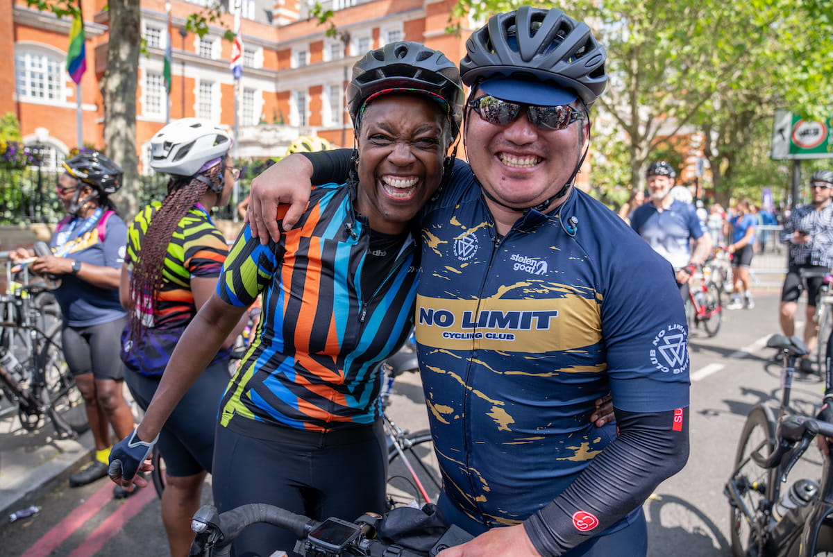 Finishers celebrate at Ford RideLondon2023
