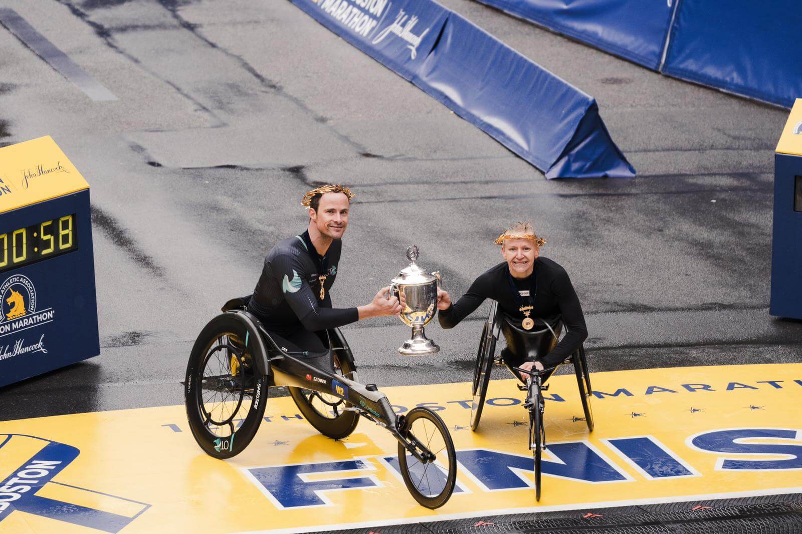 The wheelchair winners of the 2023 Boston Marathon