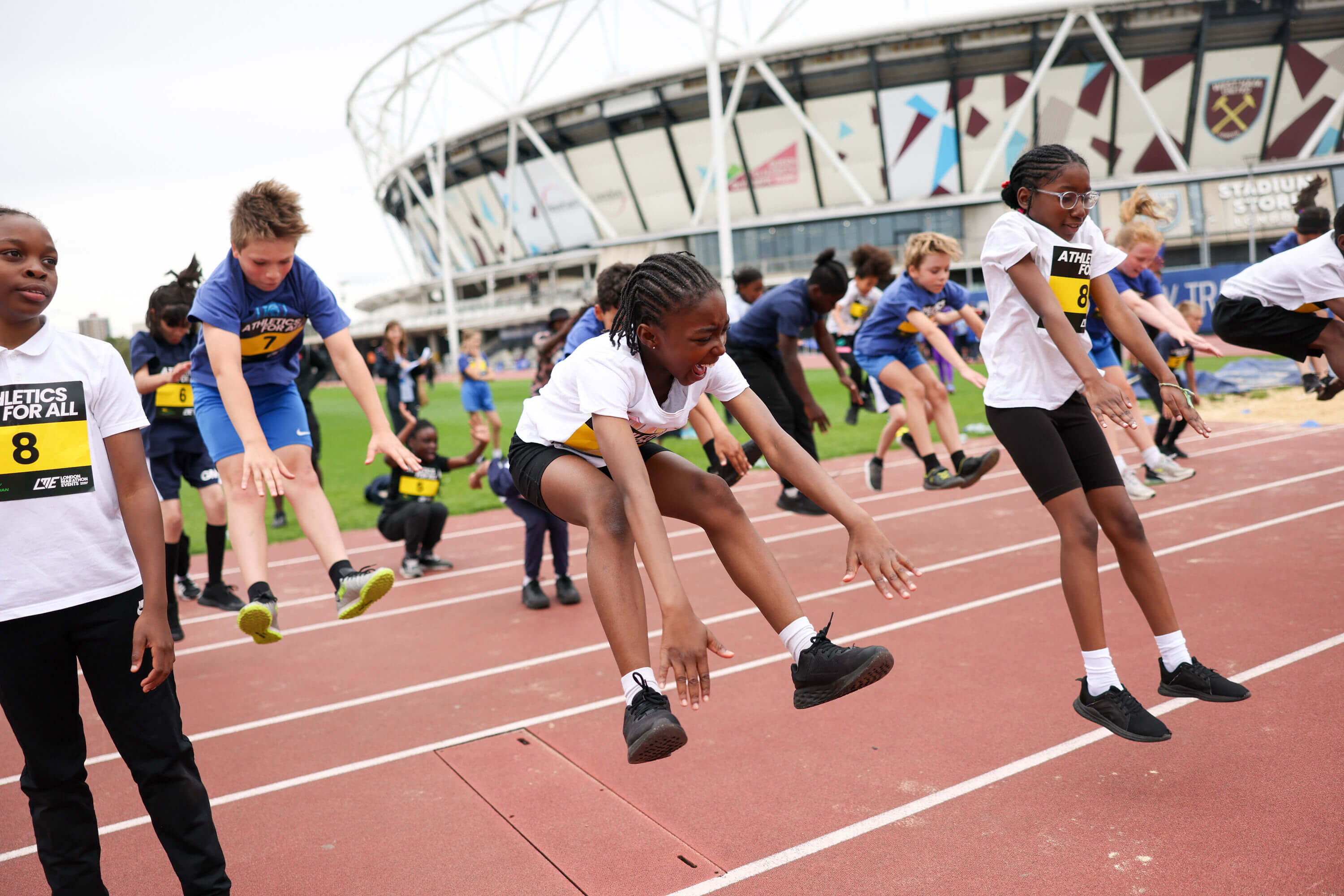 Jumping children at the Athletics for All event