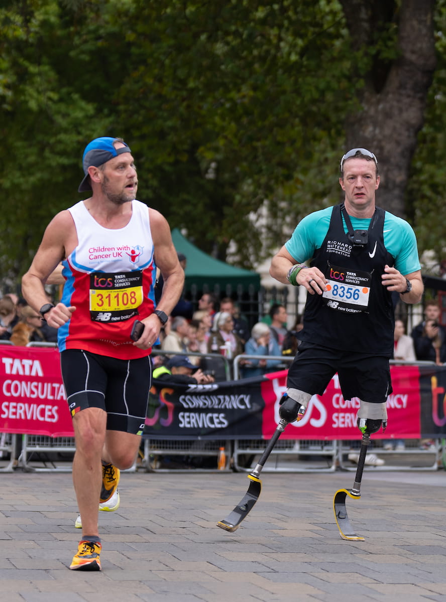 Paralympian Richard Whitehead takes part in the TCS London Marathon
