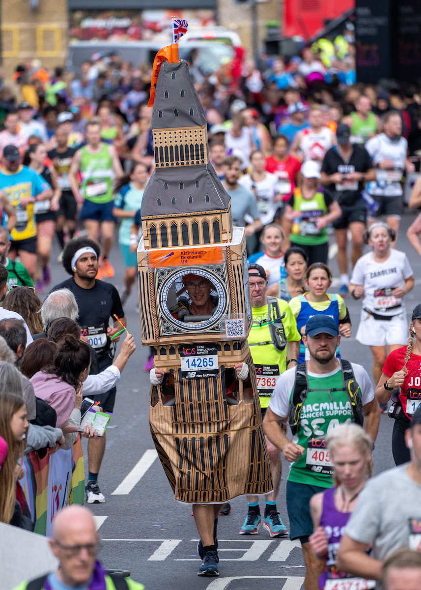 A TCS London Marathon participant dressed as Big Ben