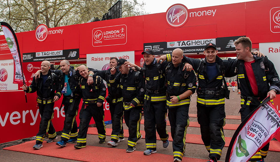 Paddington red watch firefighters complete the 2018 Virgin Money London Marathon