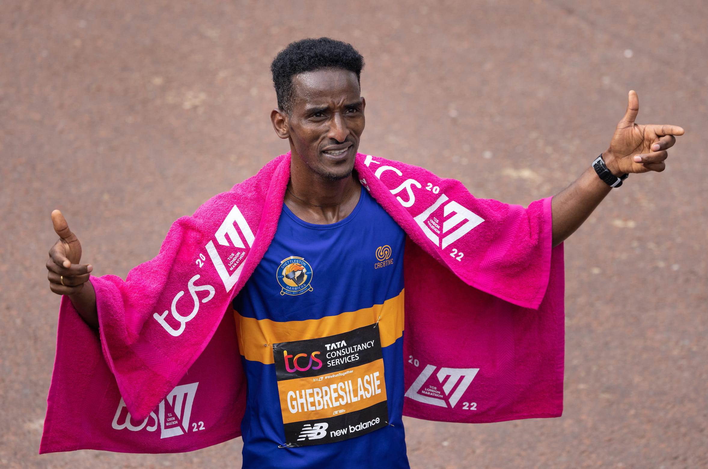 Elite athlete Weynay Ghebresilassie after the TCS London Marathon
