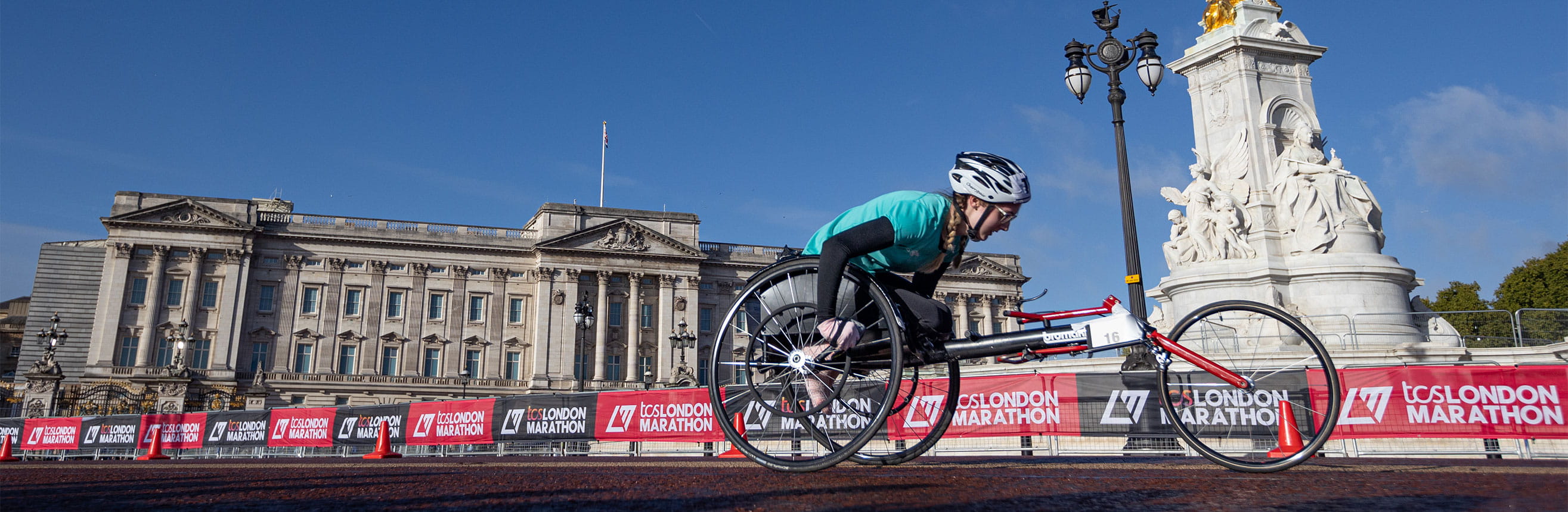 A wheelchair participant in the TCS Mini London Marathon