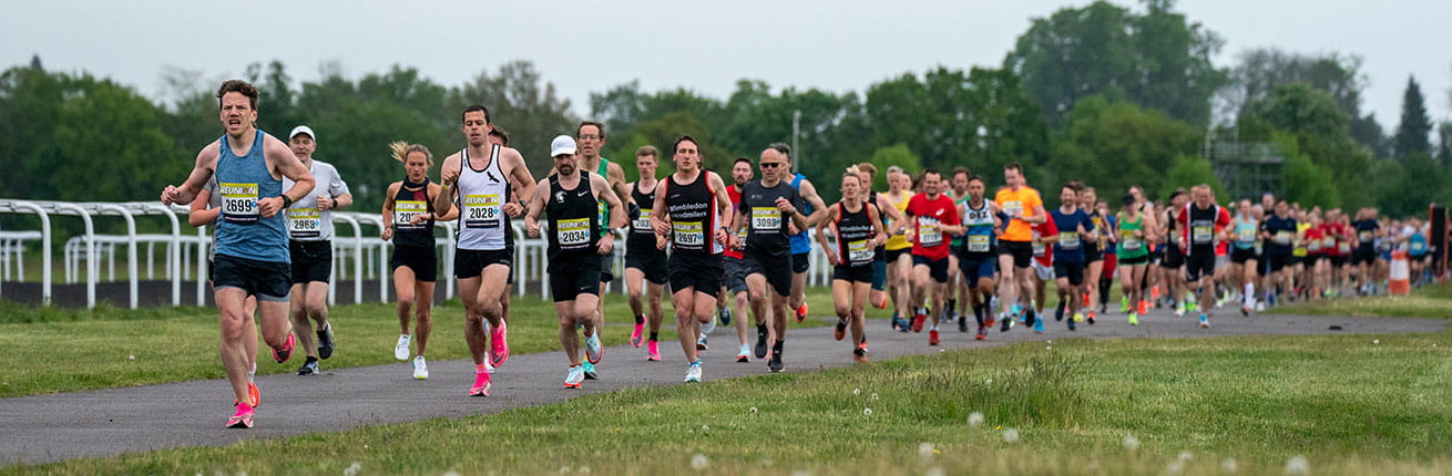 Runners at the Reunion 5K at Kempton Park race course
