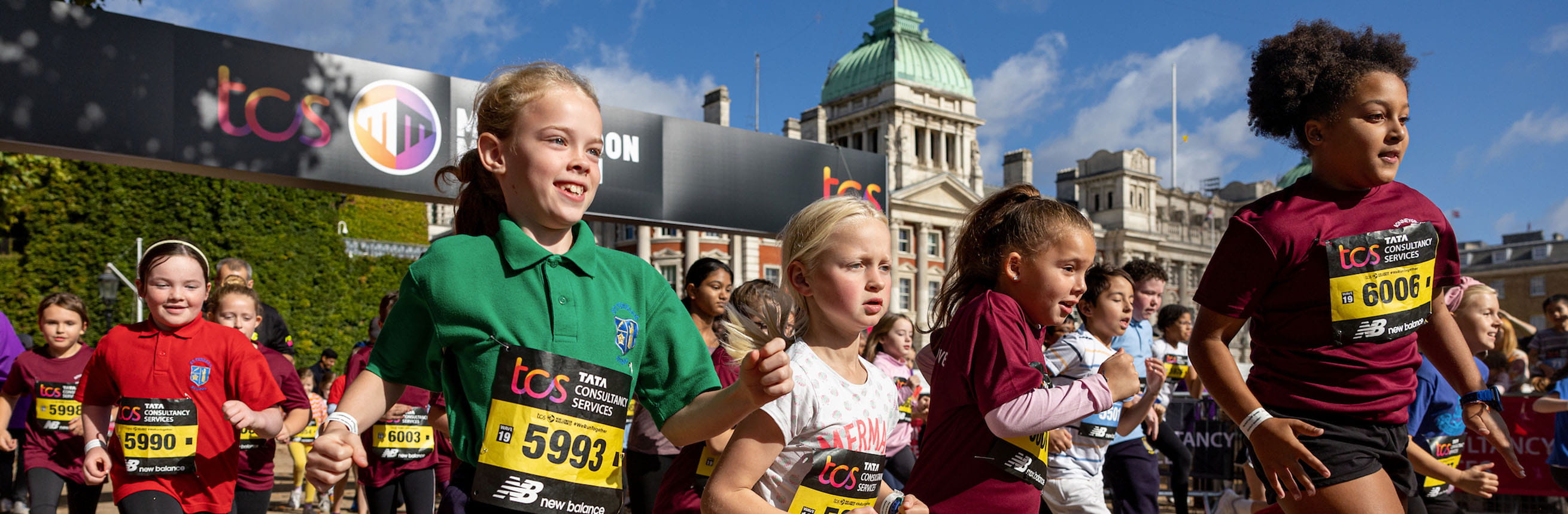 Young run participants at the Start line of the TCS Mini London Marathon 2022