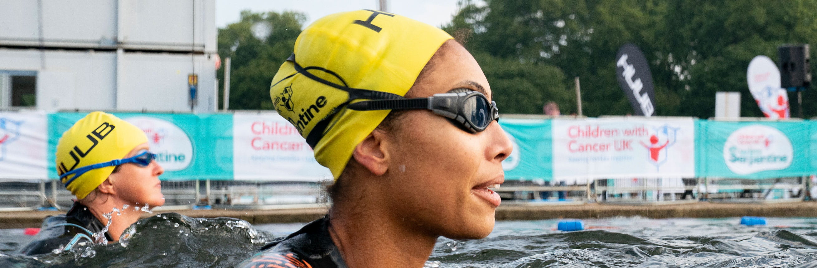 Swimmers in action in the Children With Cancer UK Swim Serpentine on Saturday 18th September 2021