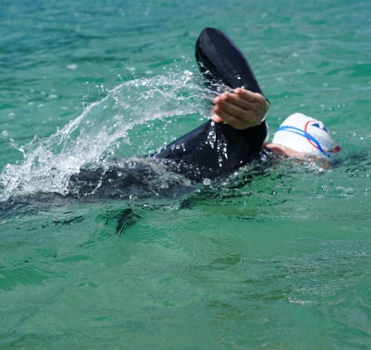 A swimmer in the open-water