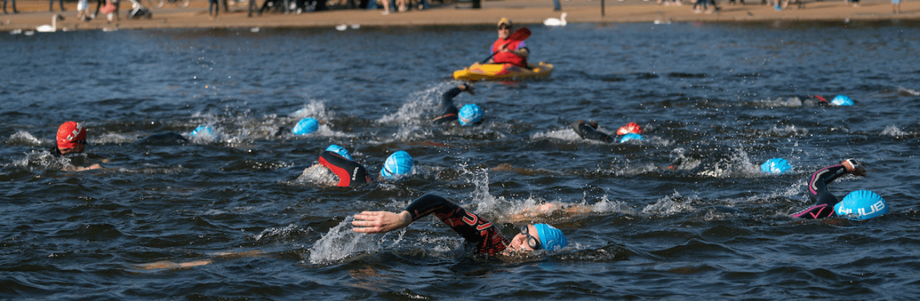 swimmers in the serpentine