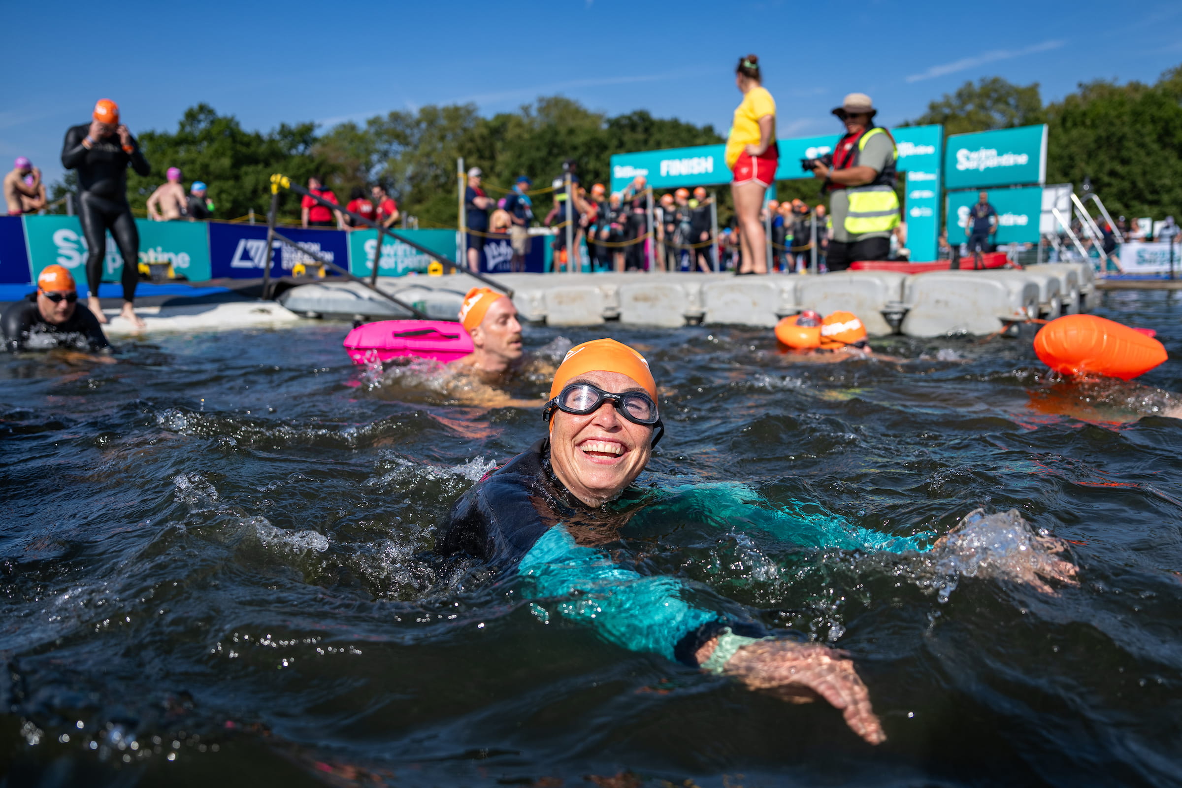 Women swimming