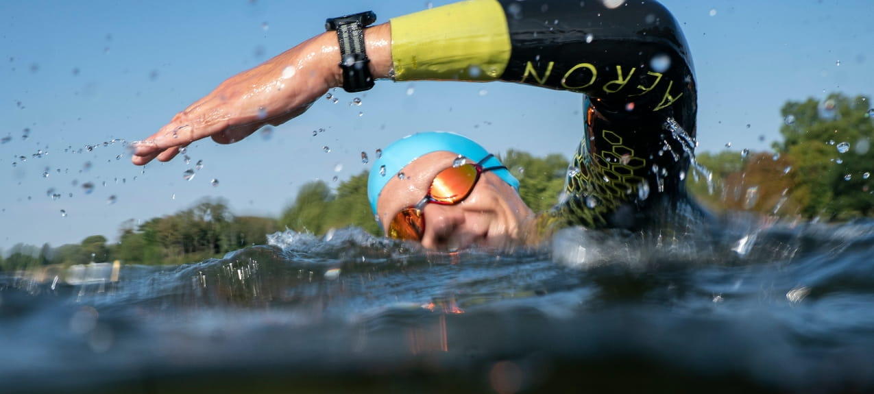 Swimmers in action in the Children With Cancer UK Swim Serpentine on Saturday 18th September 2021.